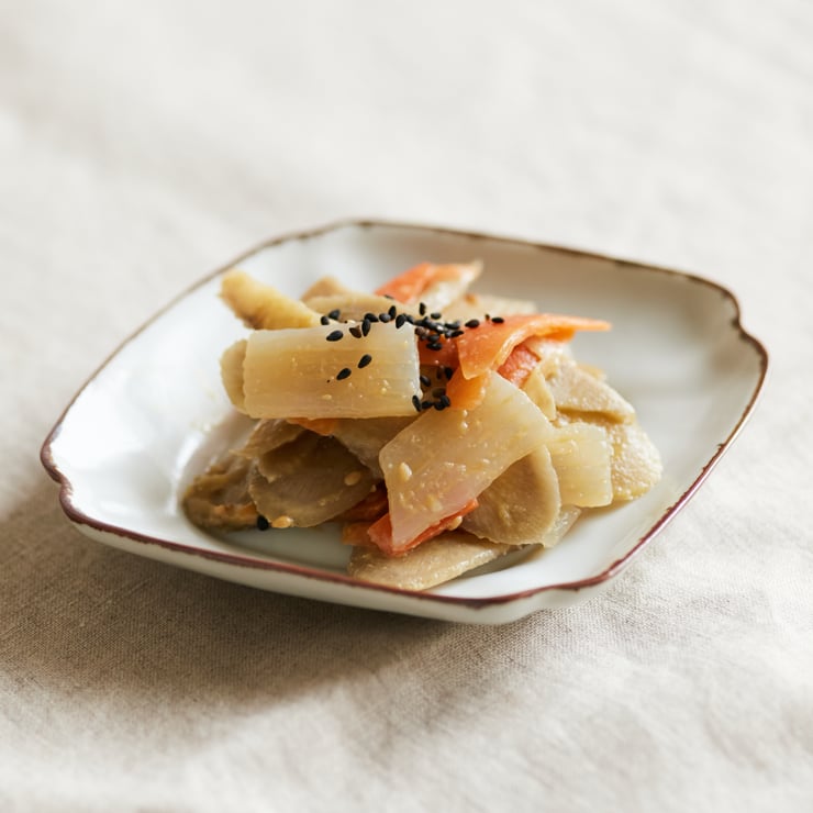 こんにゃくとごぼうの炒め煮-1