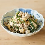ひき肉と豆腐のにら炒め②