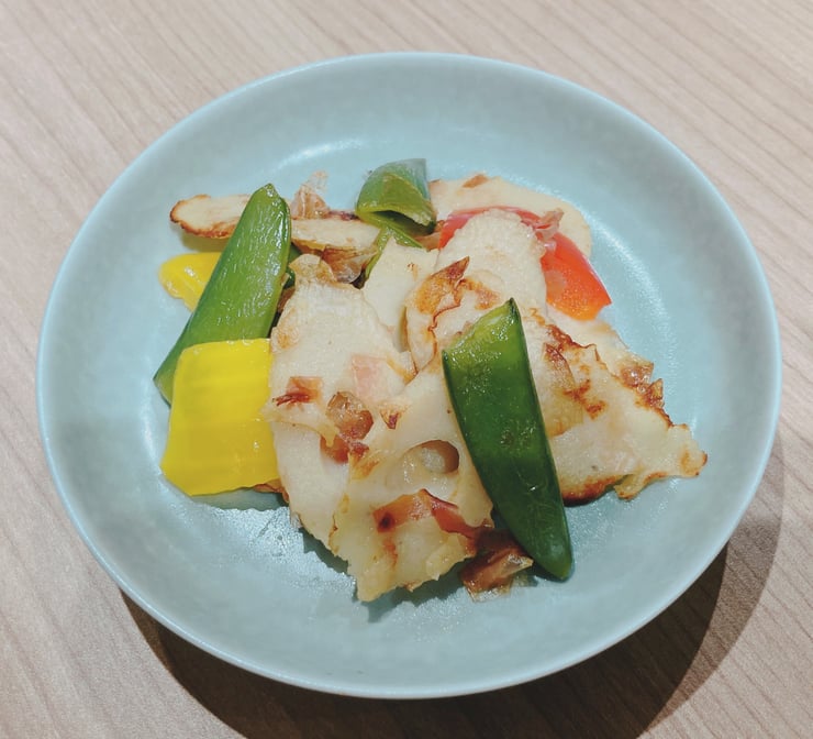 スナップえんどうとちくわのおかか炒め一時使用