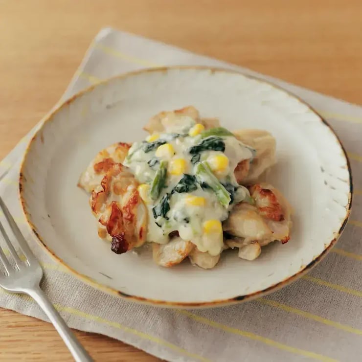 チキンとほうれん草のクリームソース_ZpYvWN