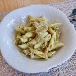 ペンネとキャベツのバジルソテー