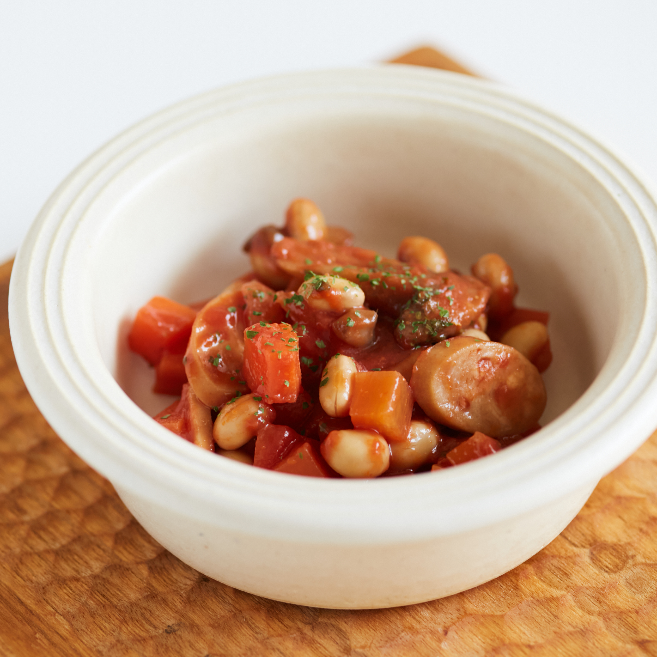 糖尿病フリーチョイス「主菜(2)」 ポークビーンズ （磁石なし） イワイサンプル aso 65-2789-72 病院・研究用品 ポークビーンズの献立（副菜：コーンときゅうりのサラダ、副菜