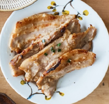 元豚バラ肉のごまだれ焼き←三元豚の豚バラ肉のごまだれ焼き
