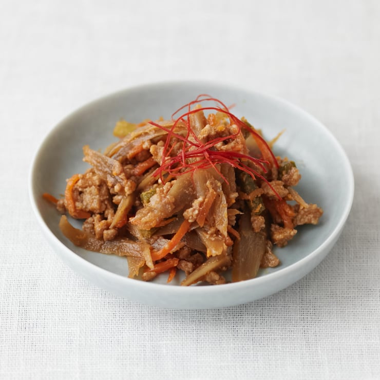 圧縮済み_ごぼうとひき肉の韓国風炒め-2