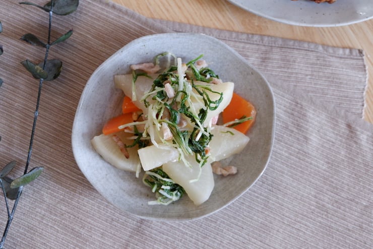 水菜と大根の煮物-1