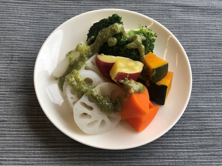 蒸し野菜のジェノベーゼソース②-1