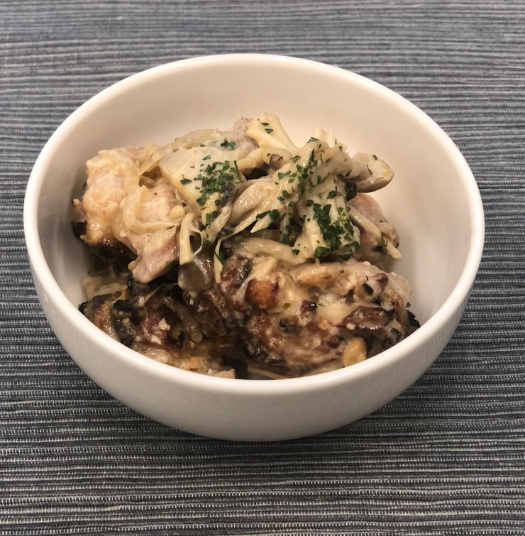 鶏の4種きのこクリーム煮込み-1
