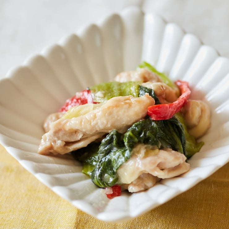鶏肉と青梗菜の中華炒め①