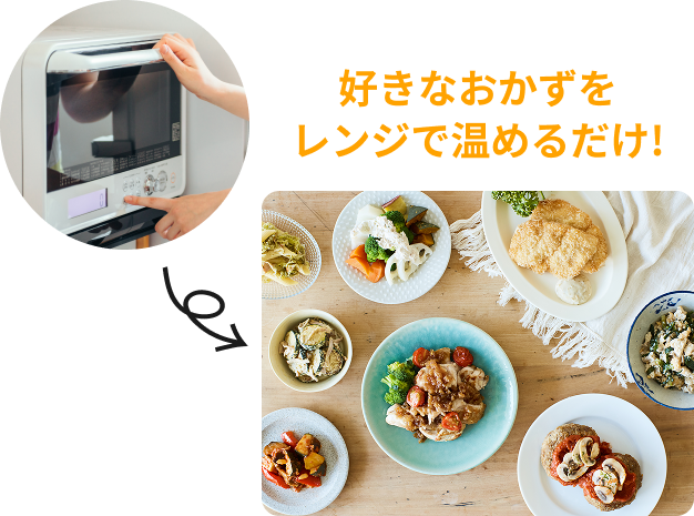 好きなおかずをレンジで温めるだけ！
