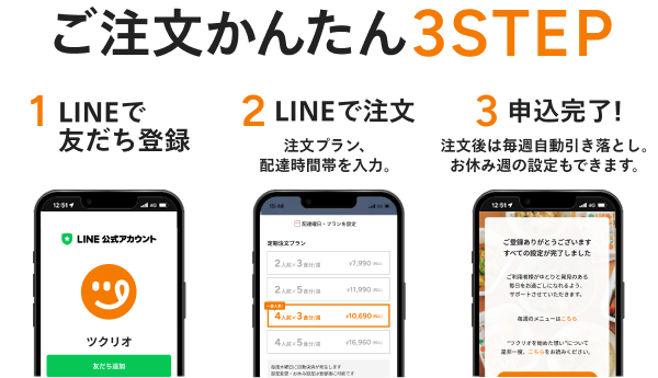 ご注文かんたん3STEP
