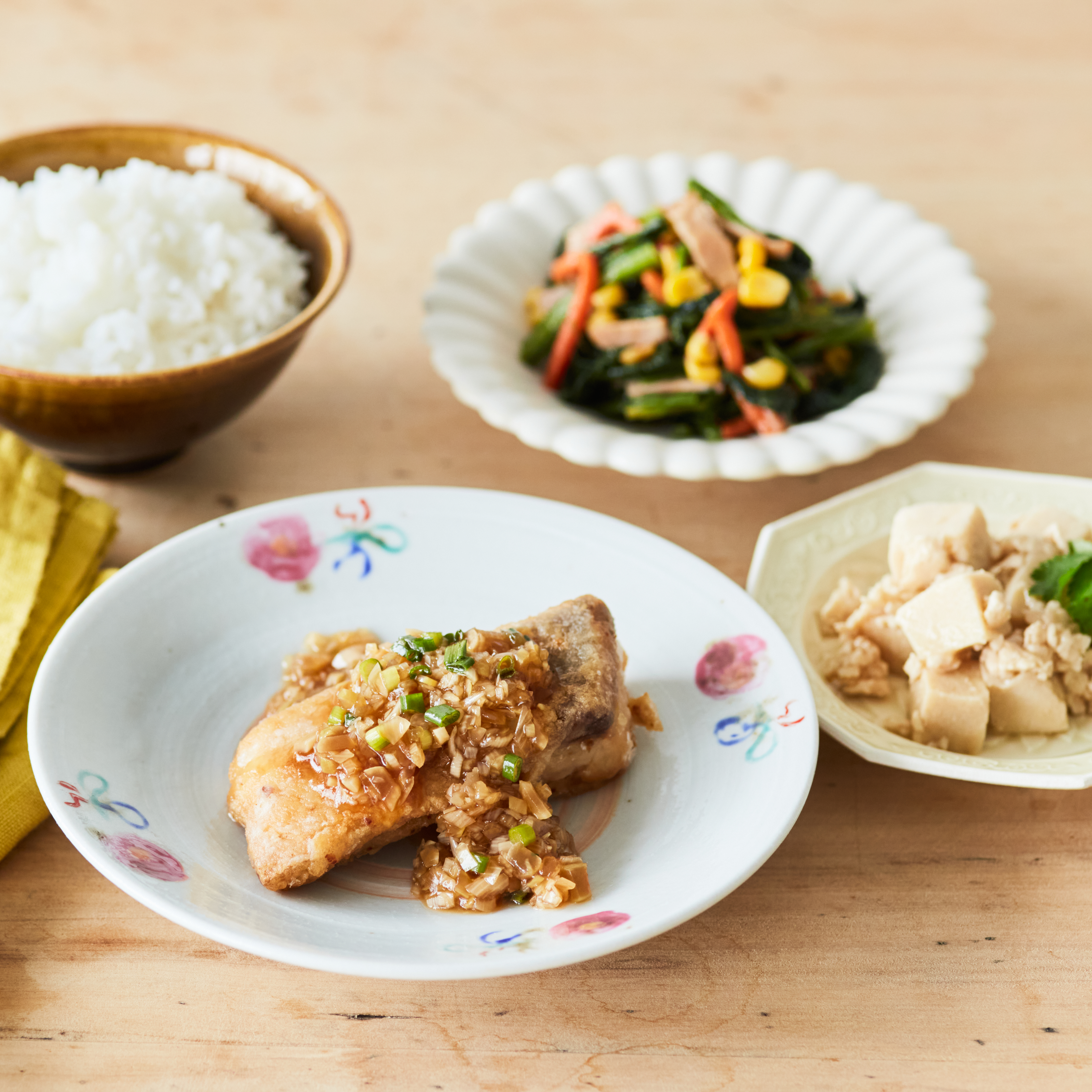 今週のおすすめ「ワラサの竜田あげ　ネギソース」｜2021年6月7日週のメニュー