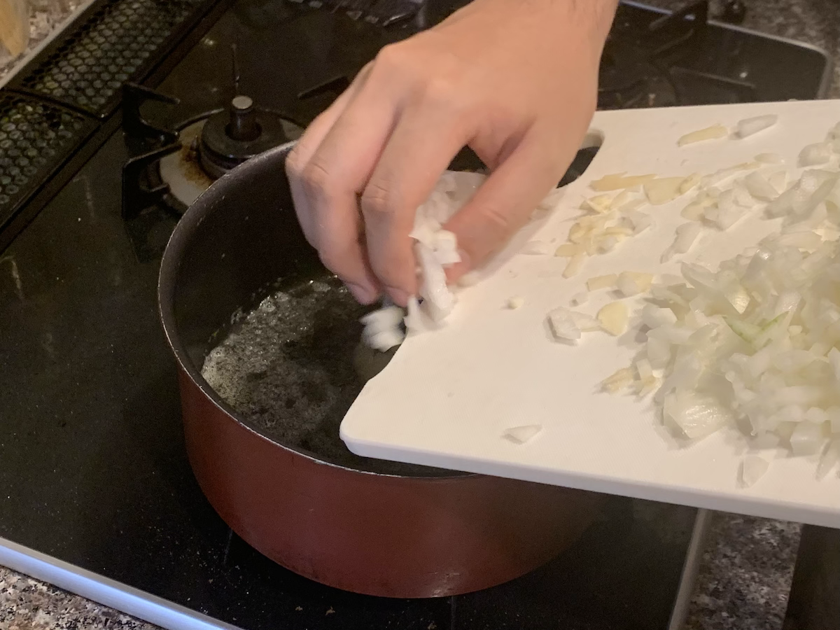 バターを溶かして、、