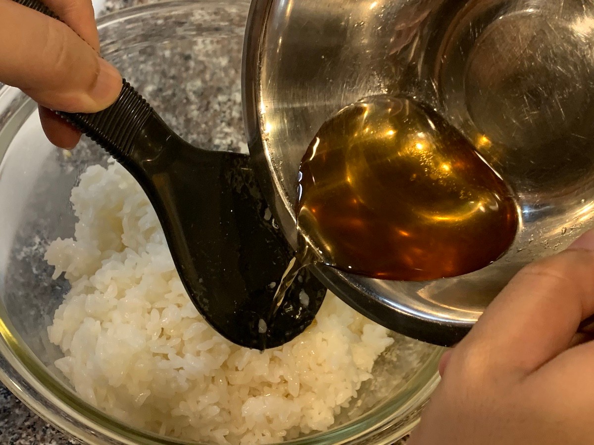 なじませます。